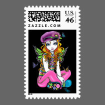 "Sunny" Candied Butterfly Rainbow Fairy Postage postage