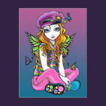 "Sunny" Candied Butterfly Rainbow Fairy Postcard postcards