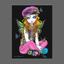 "Sunny" Candied Butterfly Rainbow Fairy Postcard