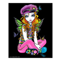 "Sunny" Candied Butterfly Rainbow Fairy Posters posters