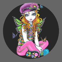 "Sunny" Candied Butterfly Rainbow Fairy Stickers