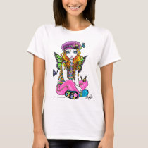 rainbow, fairy, tank, top, faerie, faery, shirt, sunny, blonde, flowers, butterfly, gothic, cute, emo, adorable, purple, pink, lime, fantasy, art, myka, jelina, big, eyed, characters, Shirt with custom graphic design