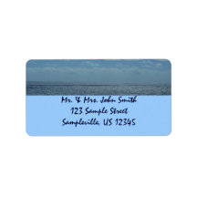 Sunny Caribbean Sea Return Address Label