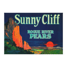 Sunny Cliff Pear Crate LabelMedford, OR Canvas Print