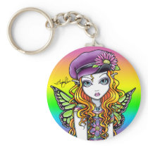 "Sunny" Cute Rainbow Butterfly Fairy Art Keychain keychains