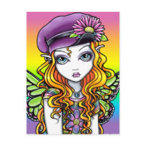 "Sunny" Cute Rainbow Butterfly Fairy Art Postcard postcards