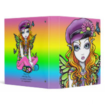 "Sunny" Cute Rainbow Butterfly Fairy Avery Binder
