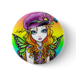 "Sunny" Cute Rainbow Butterfly Fairy Button