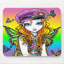 "Sunny" Cute Rainbow Butterfly Fairy Mousepad mousepads