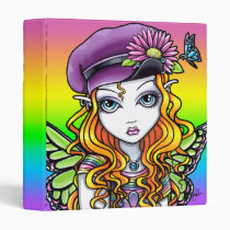 sunny, rainbow, butterfly, butterflies, flowers, candy, art, fairy, faery, faerie, fae, pixie, fantasy, myka, jelina, characters, Binder with custom graphic design