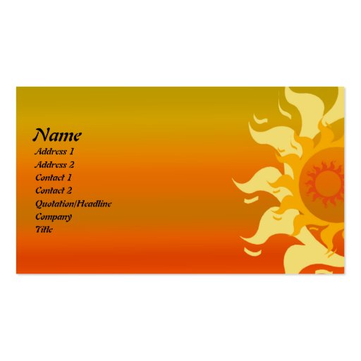 Sunny Day Abstract Art Business Card (front side)