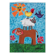 Sunny Day at the farm Greeting Cards