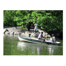 Sunny Day At The Lake In Central Park Post Card