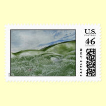Sunny Day Encaustic Art Postage stamps
