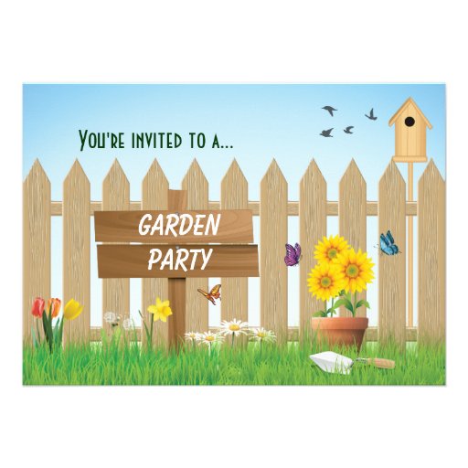 Sunny Day Garden Party Personalized Invitations