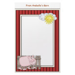 Sunny Day Happy Pink Pig Writing Paper - Kids' Custom Stationery