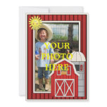 Sunny Day Red Barn - Kids' Party or Baby Shower Custom Announcements