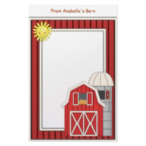 Sunny Day Red Barn Writing Paper - Kids' Stationery Design