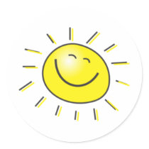 Sunny day, smiling sun, Day to smile! Stickers