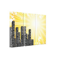 sunny day vector cityscape wrappedcanvas