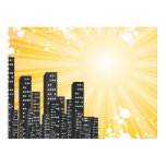 sunny day vector cityscape poster