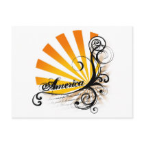 Sunny Floral Graphic America Postcard
