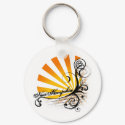 Sunny Floral Graphic New Hampshire Keychain