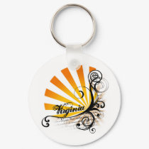 Sunny Floral Graphic Virginia Keychain