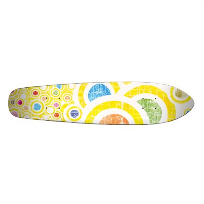 Sunny Grunge Circles Skateboard Deck by skateboardshop