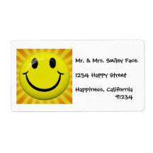 Sunny Smiley Face Labels