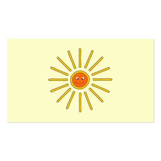 Sunny Summer Sun. Yellow on Cream. Business Card (back side)