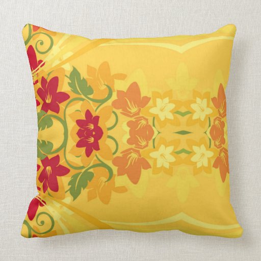 Sunny Summer Yellow Floral Throw Pillow Zazzle