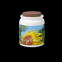 Sunny Sunflower Garden Candy Jars Blue Sky gifts candy jars