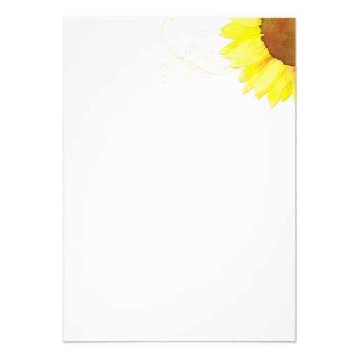 Sunny Watercolor Sunflowers Floral Bridal Shower Invites