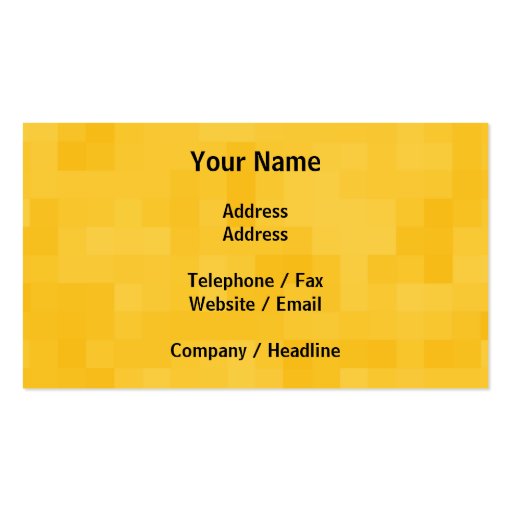 Sunny Yellow Abstract Design. Business Card Template (back side)