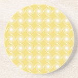 Sunny Yellow and White Swirl Pattern. Beverage Coasters