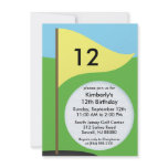 Sunny Yellow Let's Bogie Mini Golf Birthday Party Personalized Invitations