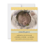 Sunny Yellow New Baby Photo Announcements invitations