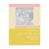 Sunny Yellow, Pink & Peach Photo Save the Date postcards by CSWedding Sunny Yellow, Pink & Peach Photo Save the Date postcards