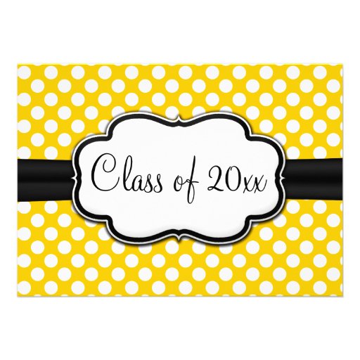 Sunny Yellow Polka Dot Graduation/Party Invites