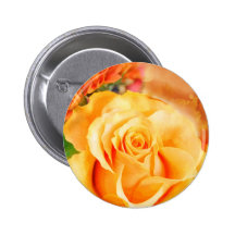 Sunny Yellow Rose in Bouquet Pinback Button