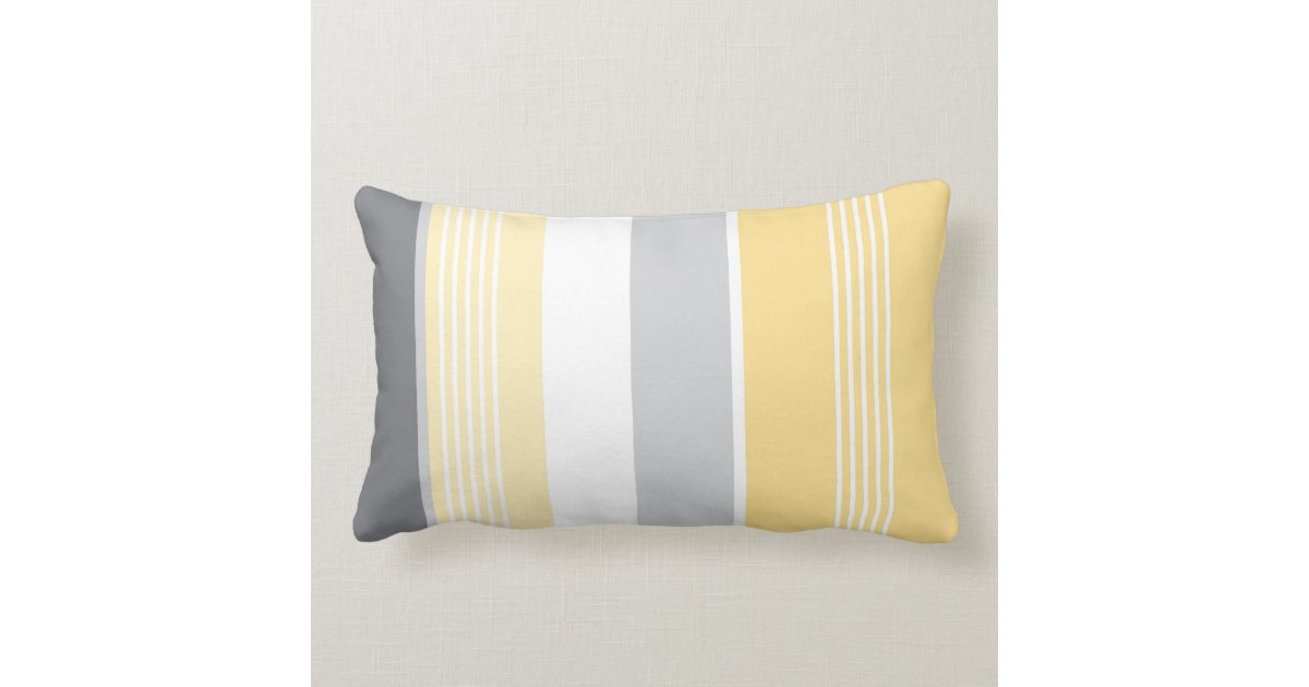 Sunny Yellow Stripes Lumbar Pillow Zazzle