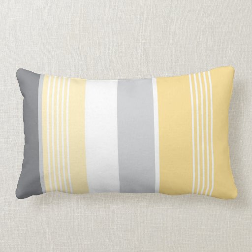 Sunny Yellow Stripes Lumbar Pillow Zazzle