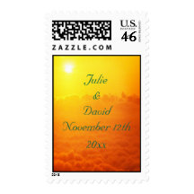 Sunrise Above The Clouds Wedding Postage Stamps