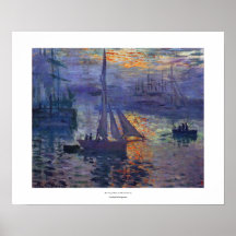 Sunrise at sea by Claude Monet impressionist art Posters