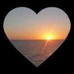Sunrise at Sea Heart Sticker