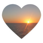 Sunrise at Sea Heart Sticker