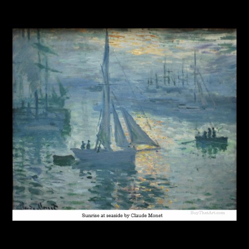 Sunrise at seaside by Claude Monet Poster