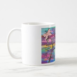 Sunrise Bird and Butterfly mug mug