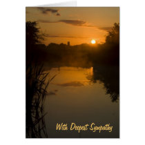 Sunrise by a lake Sympathy Cards